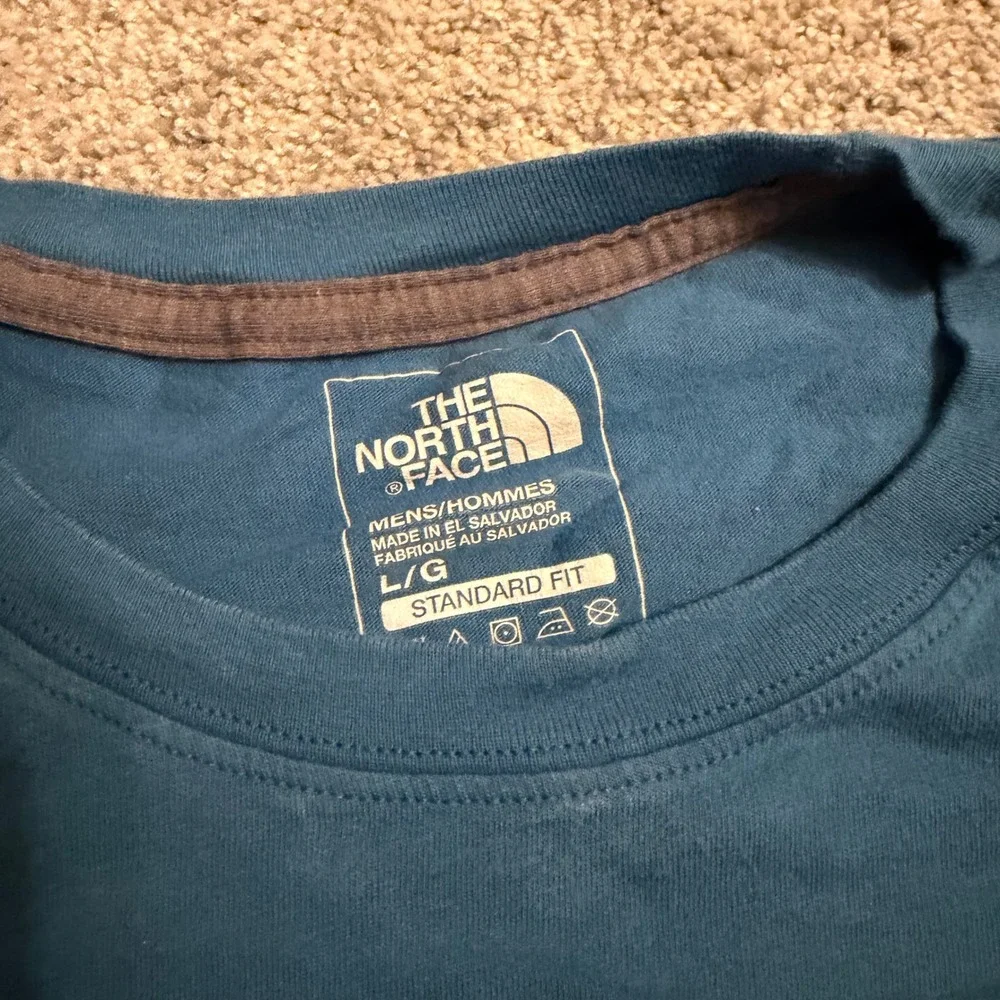 The North Face Mens Blue Graphic Logo Short Sleeve T-Shirt Large Standard Fit